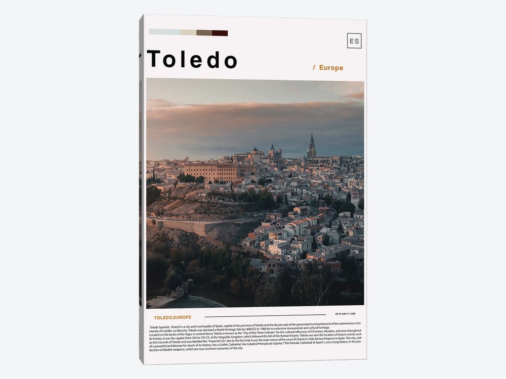 Toledo Landscape Poster by Paul Rommer 1-piece Canvas Print