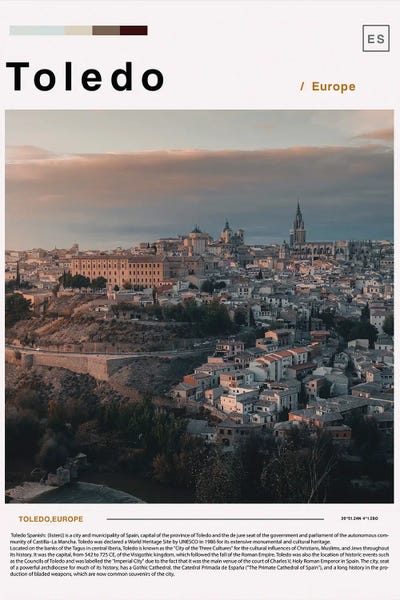 Toledo, Spain: Toledo Landscape Poster by Paul Rommer