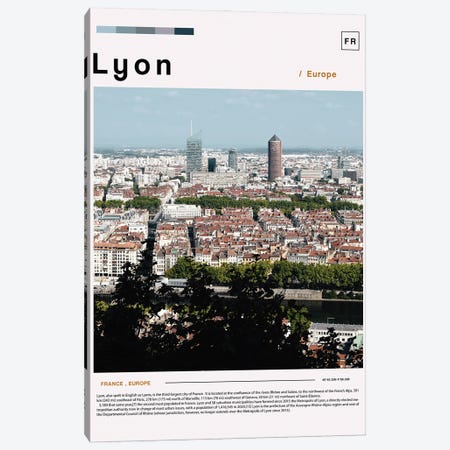 Lyon Poster Landscape Canvas Print #PUR6088} by Paul Rommer Canvas Art Print