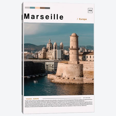 Marseille Poster Landscape Canvas Print #PUR6089} by Paul Rommer Canvas Art Print