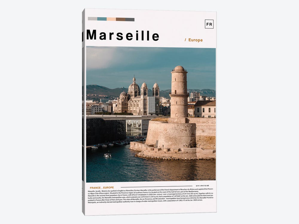 Marseille Poster Landscape by Paul Rommer 1-piece Art Print
