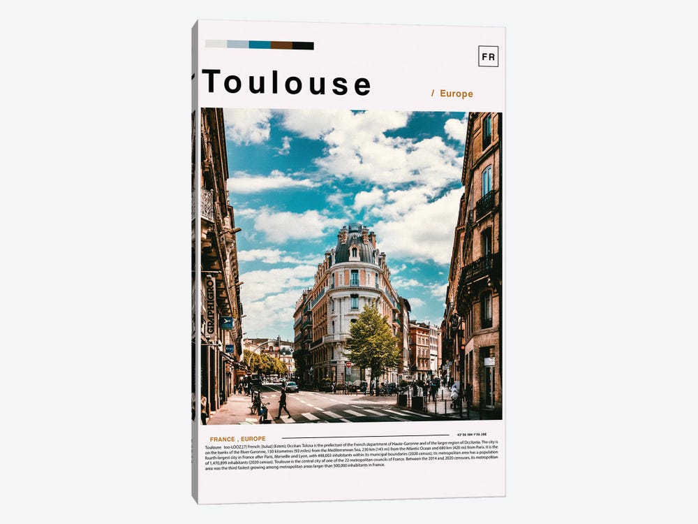 Toulouse Poster Landscape by Paul Rommer 1-piece Canvas Artwork