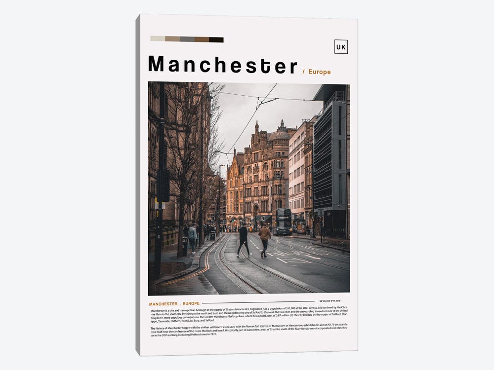Manchester Poster Landscape by Paul Rommer 1-piece Art Print