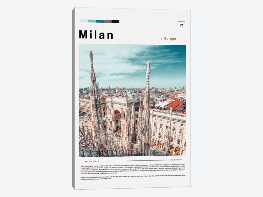 Photo Poster Of Milan by Paul Rommer 1-piece Canvas Art