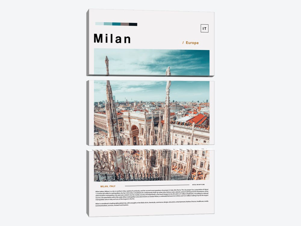 Photo Poster Of Milan by Paul Rommer 3-piece Canvas Artwork