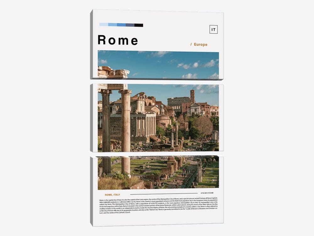 Photo Poster Of Rome by Paul Rommer 3-piece Canvas Wall Art