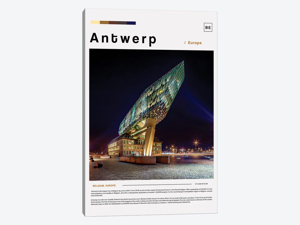 Antwerp Photo Poster by Paul Rommer 1-piece Canvas Print