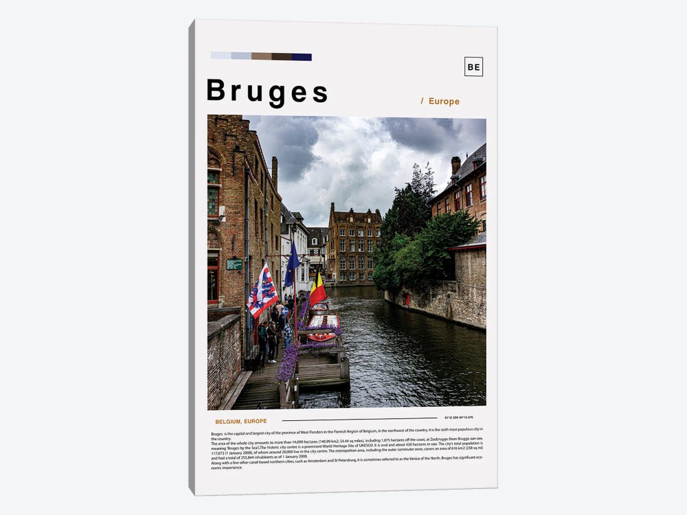 Bruges Photo Poster by Paul Rommer 1-piece Canvas Artwork