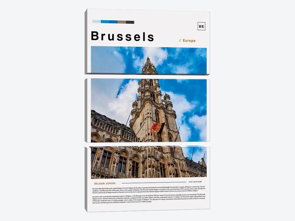 Brussels Photo Poster by Paul Rommer 3-piece Canvas Print