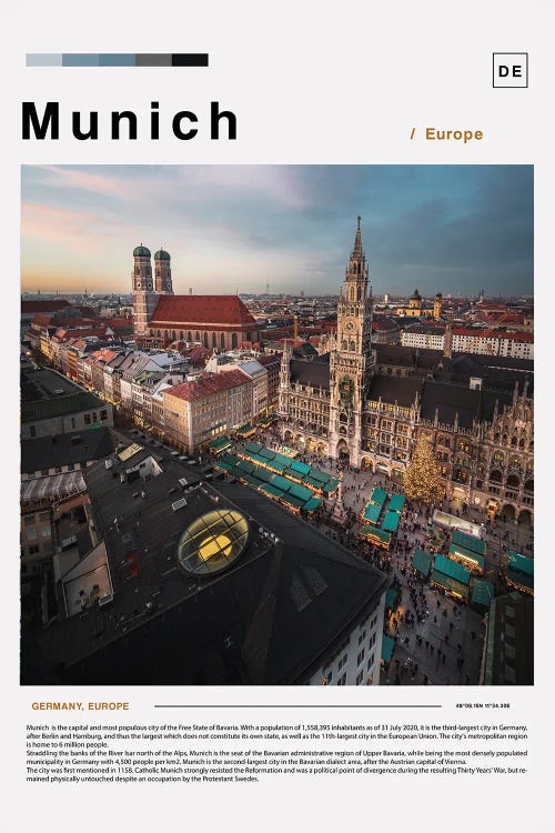 Munich Landscape Poster by Paul Rommer wall art