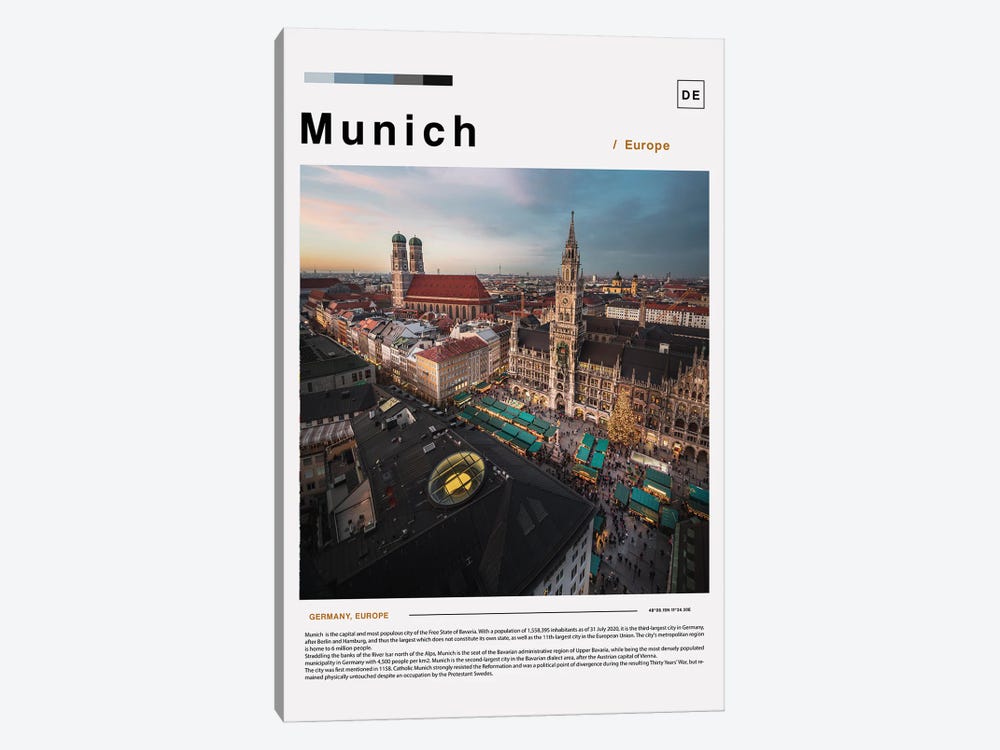 Munich Landscape Poster by Paul Rommer 1-piece Canvas Artwork