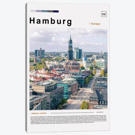 Hamburg Landscape Poster Canvas Print #PUR6108} by Paul Rommer Canvas Art