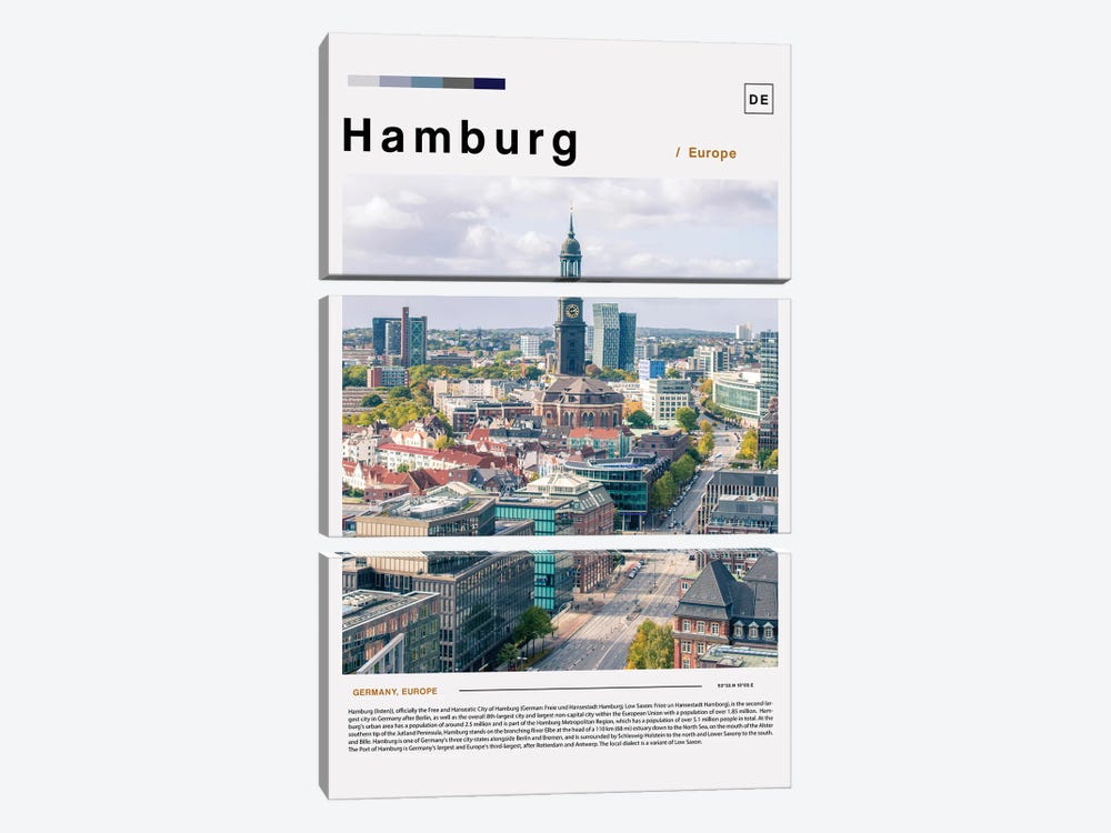 Hamburg Landscape Poster by Paul Rommer 3-piece Art Print