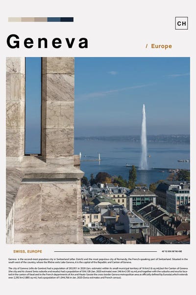 Geneva Landscape Poster by Paul Rommer canvas print