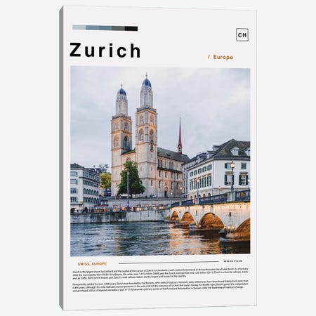 Zurich Landscape Poster Canvas Print #PUR6111} by Paul Rommer Canvas Art Print