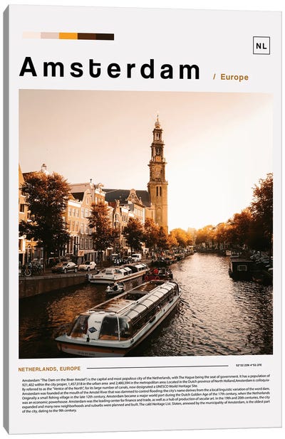 Amsterdam Landscape Poster Canvas Art Print - Amsterdam Travel Posters