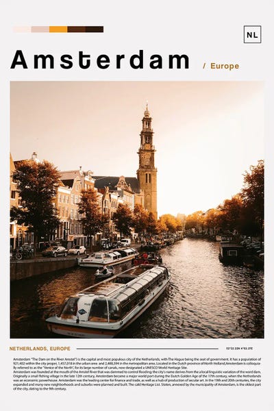 Netherlands: Amsterdam Landscape Poster by Paul Rommer