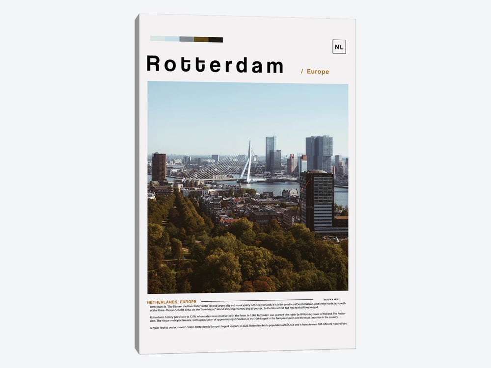 Rotterdam Landscape Poster by Paul Rommer 1-piece Canvas Art Print
