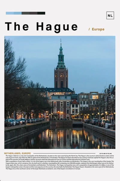 Netherlands: The Hague Landscape Poster by Paul Rommer