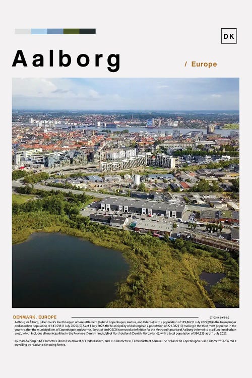 Aalborg Landscape Poster by Paul Rommer wall art