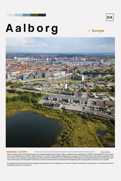 Denmark: Aalborg Landscape Poster by Paul Rommer
