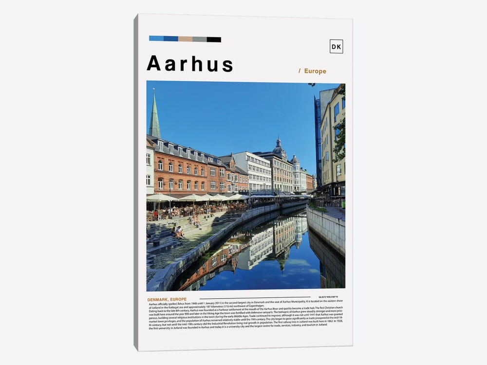 Aarhus Landscape Poster by Paul Rommer 1-piece Canvas Artwork