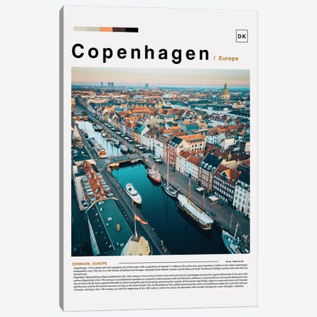 Copenhagen Landscape Poster Canvas Print #PUR6117} by Paul Rommer Canvas Artwork