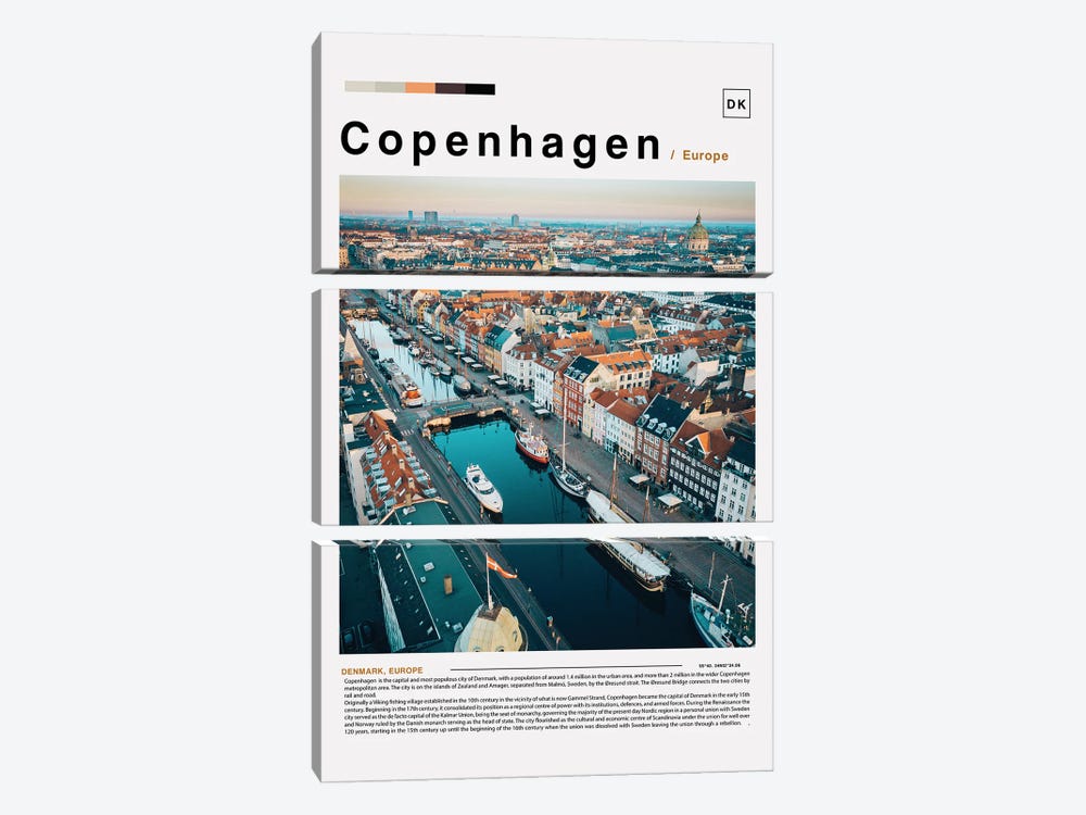 Copenhagen Landscape Poster by Paul Rommer 3-piece Art Print