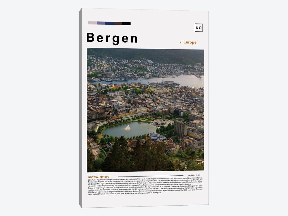 Bergen Landscape Poster by Paul Rommer 1-piece Canvas Wall Art