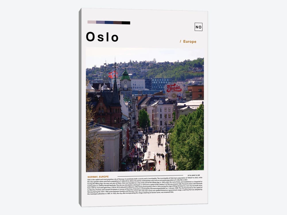 Oslo Landscape Poster by Paul Rommer 1-piece Canvas Art Print