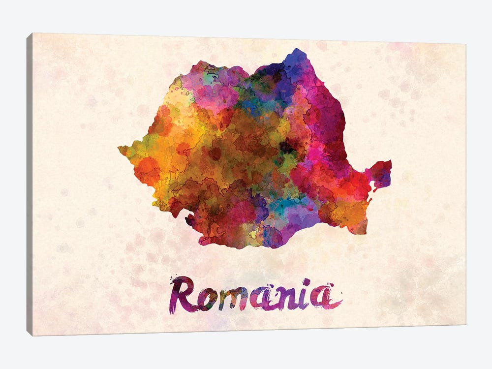 Romania In Watercolor by Paul Rommer 1-piece Canvas Art Print
