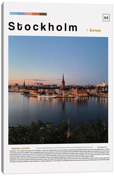 Stockholm Landscape Poster Canvas Art Print - Sweden Art