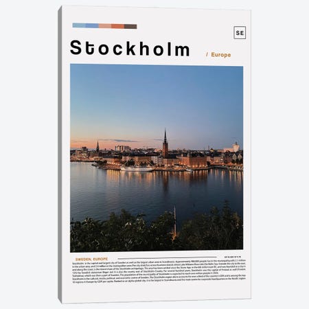 Stockholm Landscape Poster Canvas Print #PUR6120} by Paul Rommer Canvas Wall Art