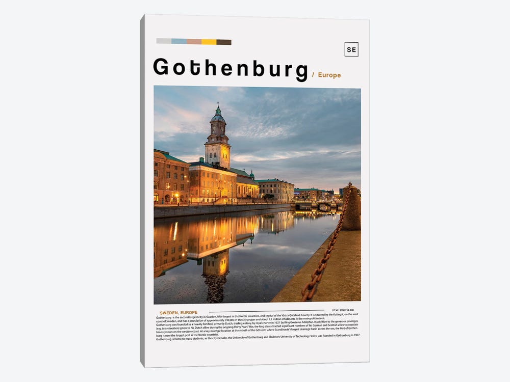 Gothenburg Landscape Poster by Paul Rommer 1-piece Canvas Artwork