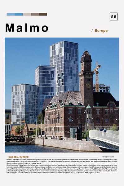 Sweden: Malmo Landscape Poster by Paul Rommer