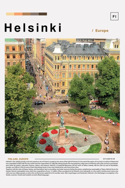 Helsinki Landscape Poster by Paul Rommer multi panel art