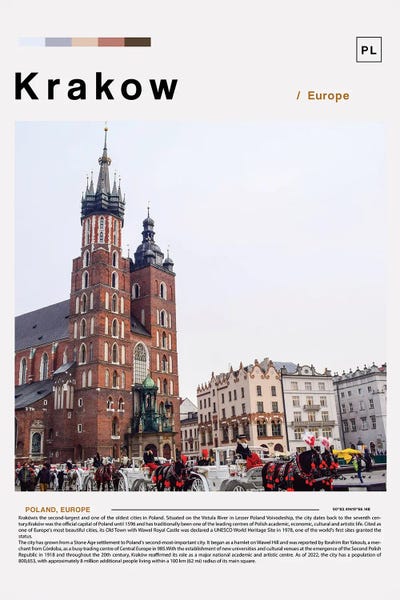 Kraków: Krakow Landscape Poster by Paul Rommer