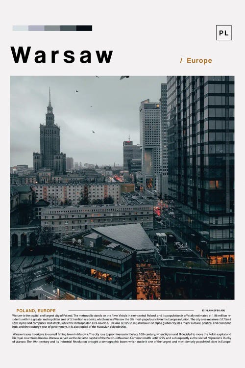 Warsaw Landscape Poster by Paul Rommer wall art