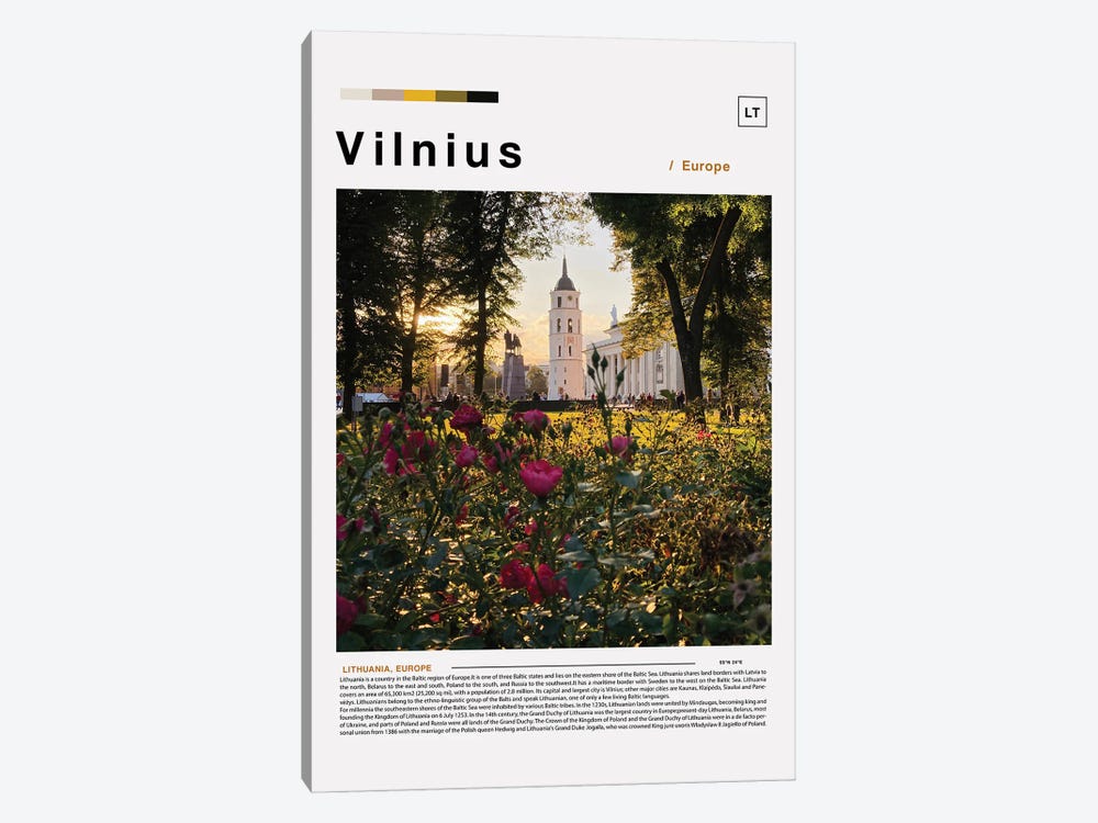 Vilnius Landscape Poster by Paul Rommer 1-piece Canvas Art Print
