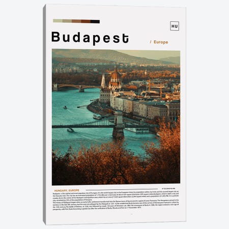 Budapest Landscape Poster Canvas Print #PUR6131} by Paul Rommer Canvas Art Print