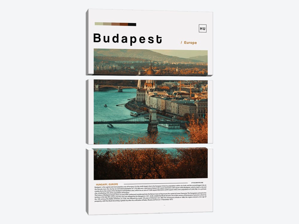 Budapest Landscape Poster by Paul Rommer 3-piece Art Print