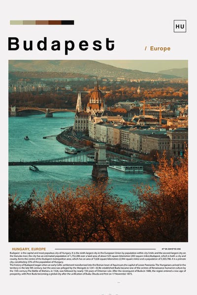 Budapest: Budapest Landscape Poster by Paul Rommer