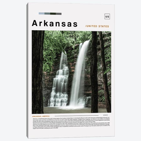Arkansas Poster Landscape Canvas Print #PUR6132} by Paul Rommer Art Print