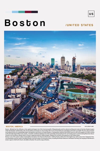 Massachusetts: Boston Poster Landscape by Paul Rommer