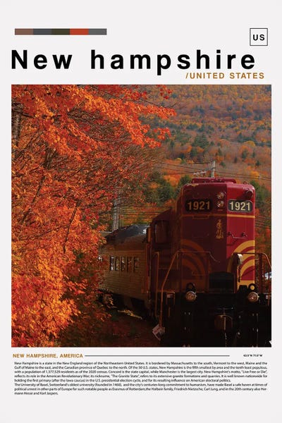 New Hampshire: New Hampshire Poster Landscape by Paul Rommer