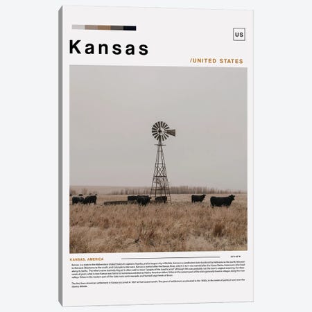 Kansas Poster Landscape Canvas Print #PUR6139} by Paul Rommer Canvas Print