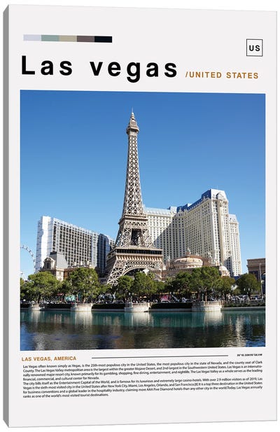 Las Vegas Poster Landscape Canvas Art Print - Las Vegas Travel Posters