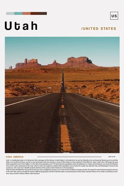 Utah: Utah Poster Landscape by Paul Rommer
