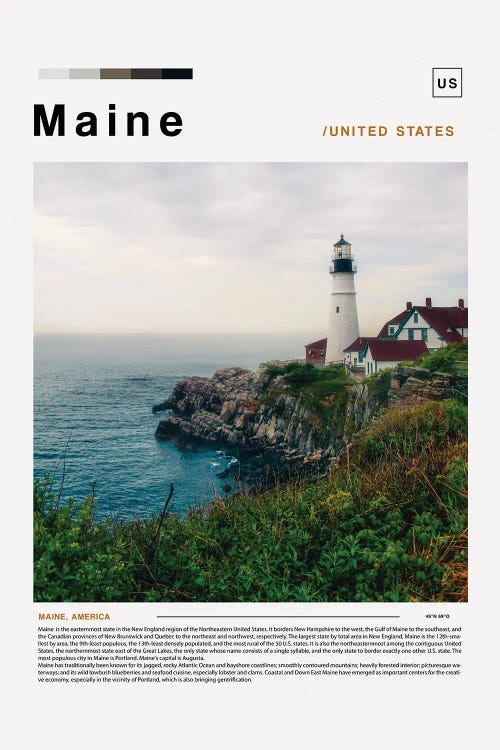 Maine Landscape Poster by Paul Rommer wall art