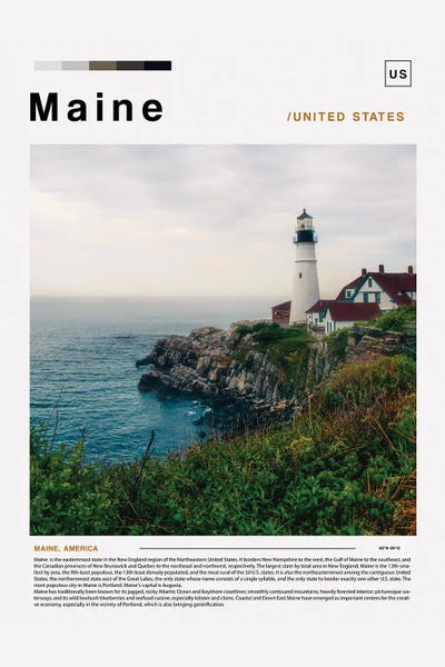 Maine: Maine Landscape Poster by Paul Rommer